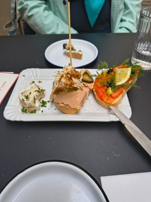 Three sandwiches, Came Bert, Salmon and Prosciutto, all vegan. at Pepper & Ginny - Vegane Veinkost in Vienna