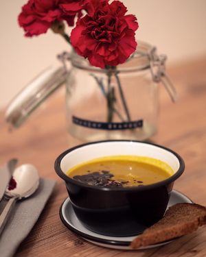 Kürbis-Maronen-Suppe  at Pepper & Ginny - Vegane Veinkost in Vienna