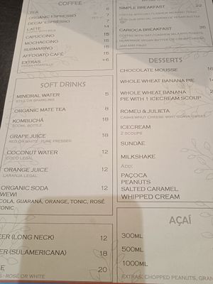 Menú at Doppel Brügger in Rio De Janeiro