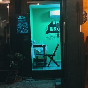 Entrance is inside a gallery at Doppel Brügger in Rio De Janeiro