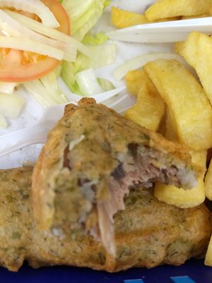 Fish (banana blossom) at Infinity Fish Bar & Grill in Portrush