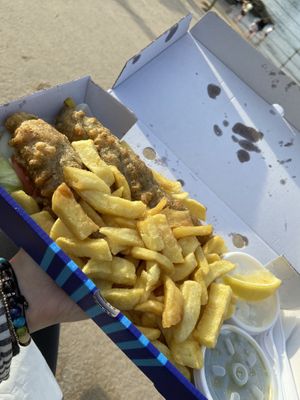 Fish and chips from blackboard not menu  at Infinity Fish Bar & Grill in Portrush