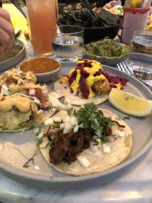 Taco flight at Gracias Madre in Newport Beach