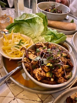 El Jardin - blackened tempeh lettuce cups #Veganuary at Gracias Madre in Newport Beach