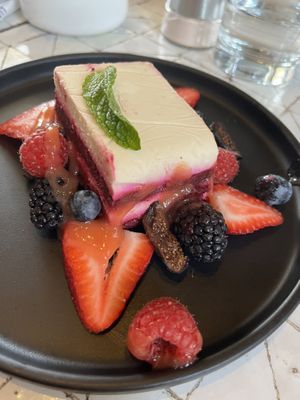 Try the red velvet cake: the most delicious cake I have ever eaten!  at Gracias Madre in Newport Beach