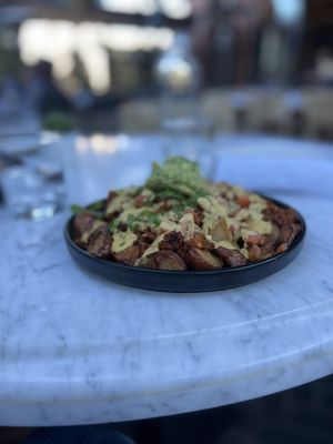 Potato tower:)  at Gracias Madre in Newport Beach