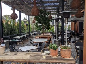 Outdoor seating at Gracias Madre in Newport Beach