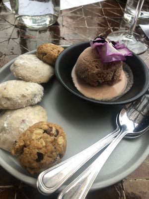 Dessert,  the Mexican Wedding cookies stole the show they so good.
 at Gracias Madre in Newport Beach