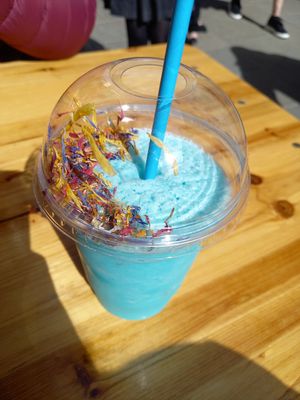 Blueberry vanilla "Mermaid mist" iced latte 🫐🍦🧜‍♀️🧊☕ at Plush in York