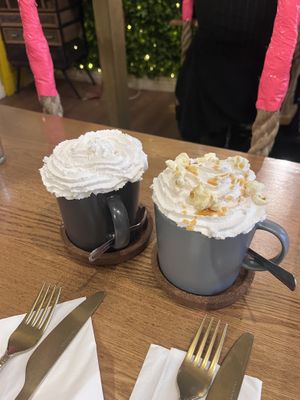 Vegan hot chocolates  at Plush in York