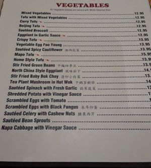 Vegan options at Mulan Asian Bistro in Memphis