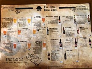Beer menu at Los Indios Bravos in Boracay