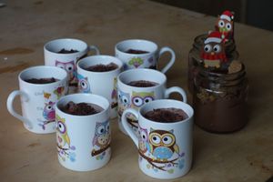 Two different kinds of vegan mousse au chocolat at the 2019 vegan X-mas party at SaarVeggies in Saarbrucken