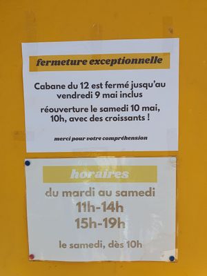 Closed at the moment, opens again on Saturday. at Cabane du 12 in Nice