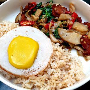 vegan egg at Broccoli Revolution - Charoenkrung in Bangkok