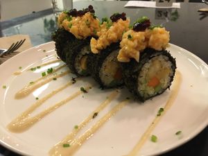 Sushi - deep fried nori which was yum! Wish they used sushi rice tho at Broccoli Revolution - Charoenkrung in Bangkok