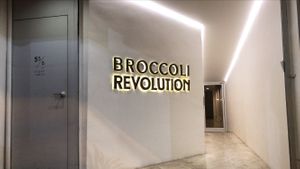 In front of the restaurant  at Broccoli Revolution - Charoenkrung in Bangkok