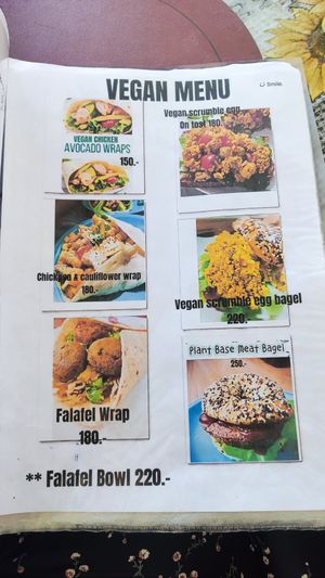 Vegan Menu (more vegan Dishes on regular pages) at Apple Tree Cafe in Phuket