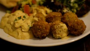 falafel and hummus at Falafel Sababa in Berlin