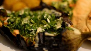 stuffed eggplant at Falafel Sababa in Berlin