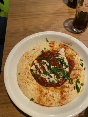 Hummus with roasted tomatoes   at Falafel Sababa in Berlin