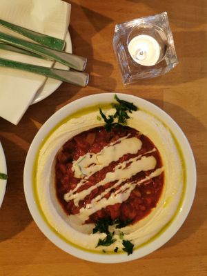 Hummus Matbuha at Falafel Sababa in Berlin