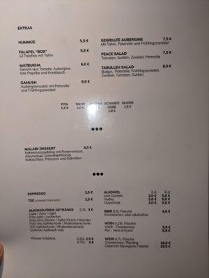 Menu 2 at Falafel Sababa in Berlin
