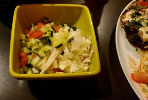 Salad (come with eggplants plate) at Falafel Sababa in Berlin