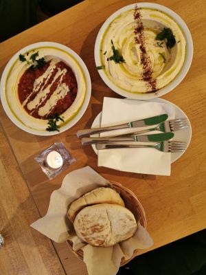 Hummus Matbuha at Falafel Sababa in Berlin