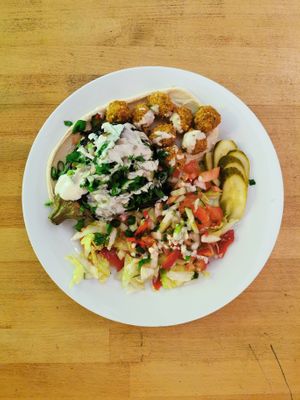 Home salad at Falafel Sababa in Berlin