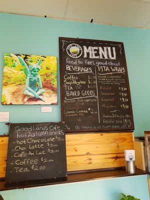 Menu at The Good Lands Cafe in Winnipeg