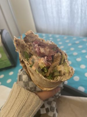 Shawarma qrap  at The Good Lands Cafe in Winnipeg