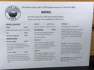 Sun 10-3, Mon to Thurs 8-4, Sat & Sun. 10-3; closed Fridays at The Good Lands Cafe in Winnipeg