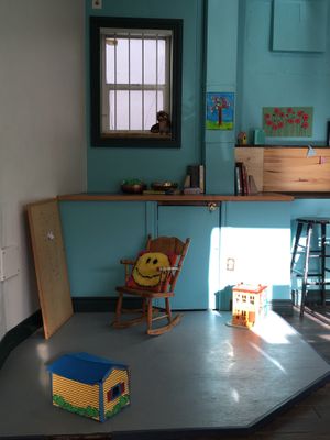 With a cute kids’ corner. at The Good Lands Cafe in Winnipeg