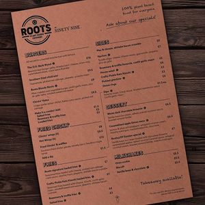 The new completely plant based menu by Roots Catering at Ninety Nine Bar and Kitchen in Aberdeen