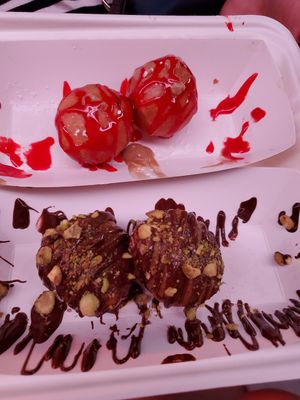 PB & J. Pistachio & chocolate at Golden Puffs in Las Vegas