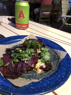 Smoked cabbage taco at Nixta Taqueria in Austin