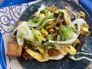 Vegan taco with smoked sweet potatoes  at Nixta Taqueria in Austin