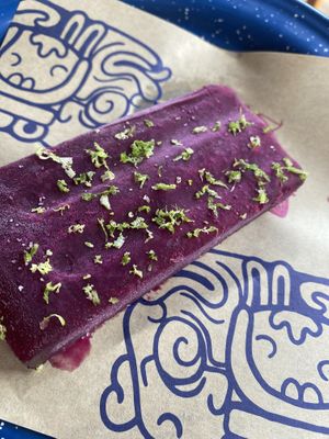 Vegan prickly pear popsicle   at Nixta Taqueria in Austin