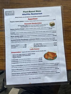 Menu  at AltaVita Restaurant in Idaho Falls