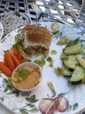 Eaten cashew burger   at AltaVita Restaurant in Idaho Falls