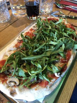 Pinsa Funghi with Arugola   at Pinsa Manufaktur in Stuttgart