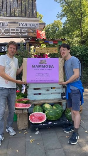 Connecting with Aaron of Charlton's Mammosa Chocolate in 2025 at Molyneux Marketing in South East London