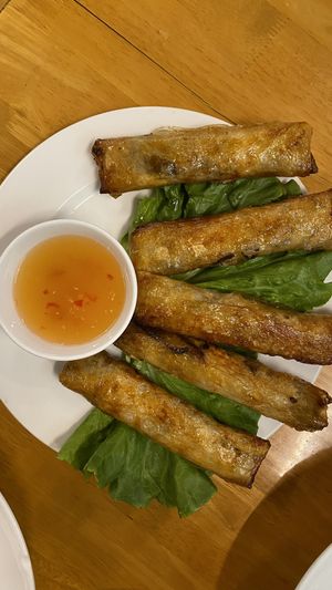 Fried Spring Rolls #Veganuary at Buddha Belly in Ninh Binh