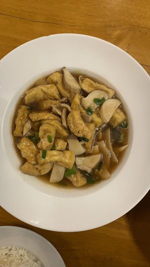 Stir-fried Tofu & Mushroom  #Veganuary at Buddha Belly in Ninh Binh