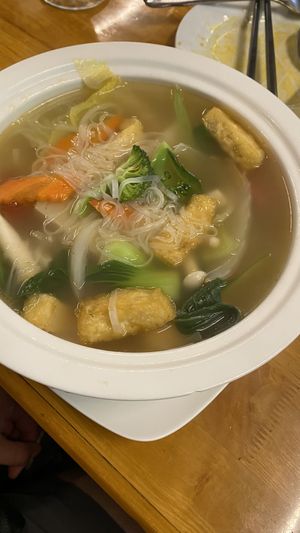 “Pho” aka bland/generic noodle soup #Veganuary at Buddha Belly in Ninh Binh