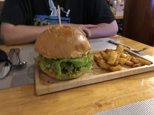 Veggie burger  at Buddha Belly in Ninh Binh
