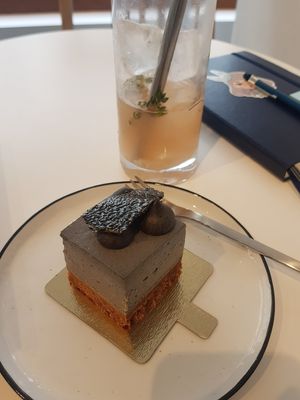 Black sesame cake and Koji tonic 💫 at Soi & Co in Berlin