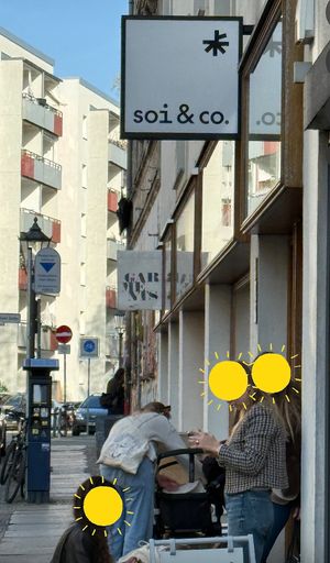Entrance. It is located on the main road where is so busy with crowded.  at Soi & Co in Berlin