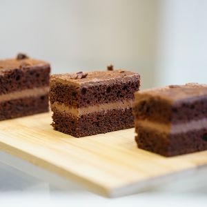 Chocolate cake with chocolate mousse of silk tofu at Soi & Co in Berlin
